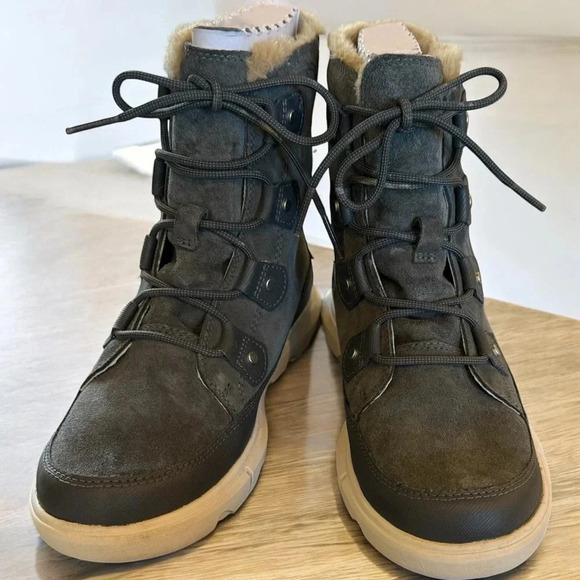 Sorel Women’s Gray Explorer II Joan Waterproof Boot Size 8 - Picture 1 of 16